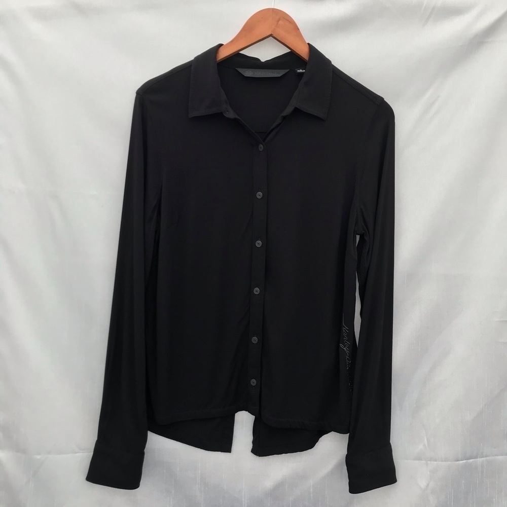 HARLEY DAVIDSON / Black Long Sleeve Button Down Size M